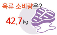 한국인 1인당 고기 소비량 42.7kg, 쌀 소비량은 크게 줄어