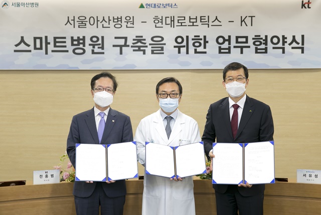 KT, 서울아산병원ㆍ현대로보틱스와 언택트 감염관리로 스마트병원 구축