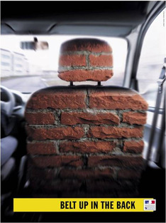 [기발한 공익광고] 사고시의 앞좌석은 벽돌과 같다