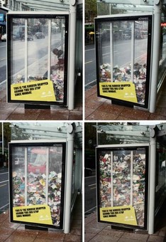 [기발한 광고 마케팅] 버스정류장 광고 (6) 쓰레기 줄이기 캠페인