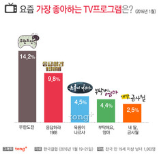 '무한도전', 16개월 연속 한국인이 좋아하는 TV프로 1위