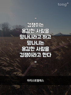 "겁쟁이는 용감한 사람을 망나니라고 하고"