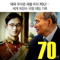 태국 푸미폰 국왕 즉위 70년&hellip; 세계 최장수 국왕 재임 기록