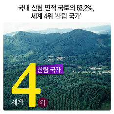 국내 산림 면적 국토의 63.2%, 세계 4위 '산림 국가'