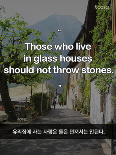 유리집에 사는 사람은 돌은 던져서는 안된다