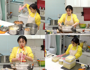 '편스토랑' 큰 손 이유리, 멘보샤 김장에 이어 샐러드 대량 만들기 도전