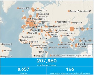 [코로나19 세계현황] 19일 확진자 20만명 넘어...이탈리아 3만 5천명, 미국 7천명으로 확산