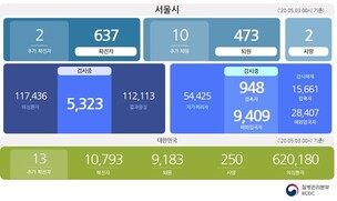 [종합] 3일 서울시 코로나19 확진자 신규 발생 2명 모두 해외입국자...누적 서울 확진자 총 637명