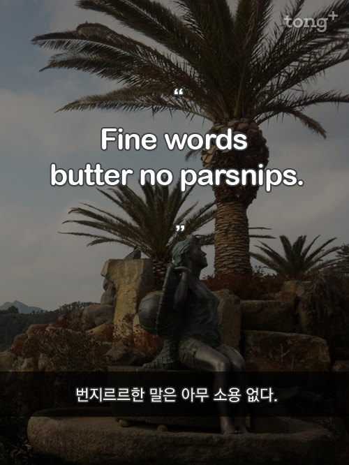 [영어 명언] 번지르르한 말은 아무 소용 없다