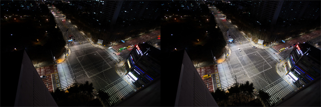 머스코코리아 '교차로 LED 조명 시스템' 설치 전후 사진(서울시 양천구 교차로) / 머스코코리아 제공