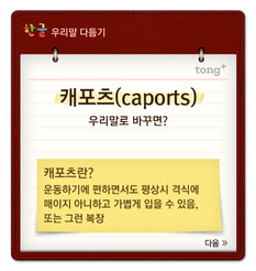 '캐포츠'는 '활동복'