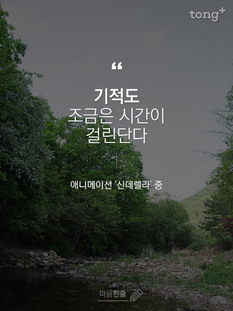 "기적도 조금은 시간이 걸린단다"