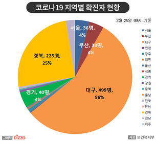 [종합] 지역별 확진자 현황은? 25일 오전 기준, ‘코로나19’ 국내 발생 현황