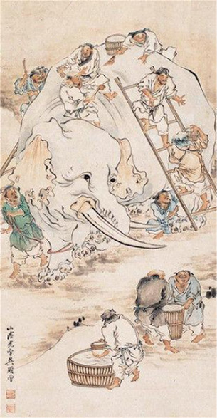 [그림에도 궁합이 있다] 코끼리와 목욕