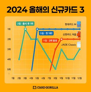 카드고릴라가 뽑은 '2024 올해의 신규카드 3'는? &ldquo;현대&middot;신한&middot;하나 등&rdquo;