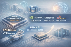 AI가 반도체 시장 재편했다... 엔비디아&middot;삼성&middot;SK 나란히 상위권 차지