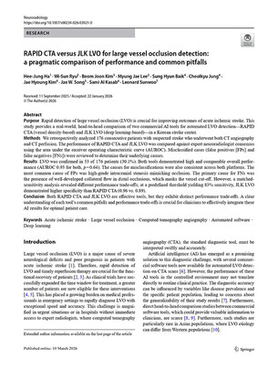 뇌졸중 AI 솔루션 비교 연구…전체 성능 유사, 위양성은 차이