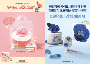 카네이션&middot;장미&middot;파란 장미&hellip; 가정의 달 꽃 콘셉트 케이크 잇따라